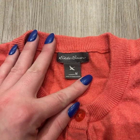 Eddie Bauer Women's Vibrant Coral Cardigan - Picture 2 of 4